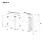 Meuble de rangement élégant avec buffet et lignes verticales, idéal pour le bureau, l'entrée et le salon