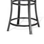 Table de comptoir ronde de 36 pouces – Acajou brun foncé avec accents métalliques