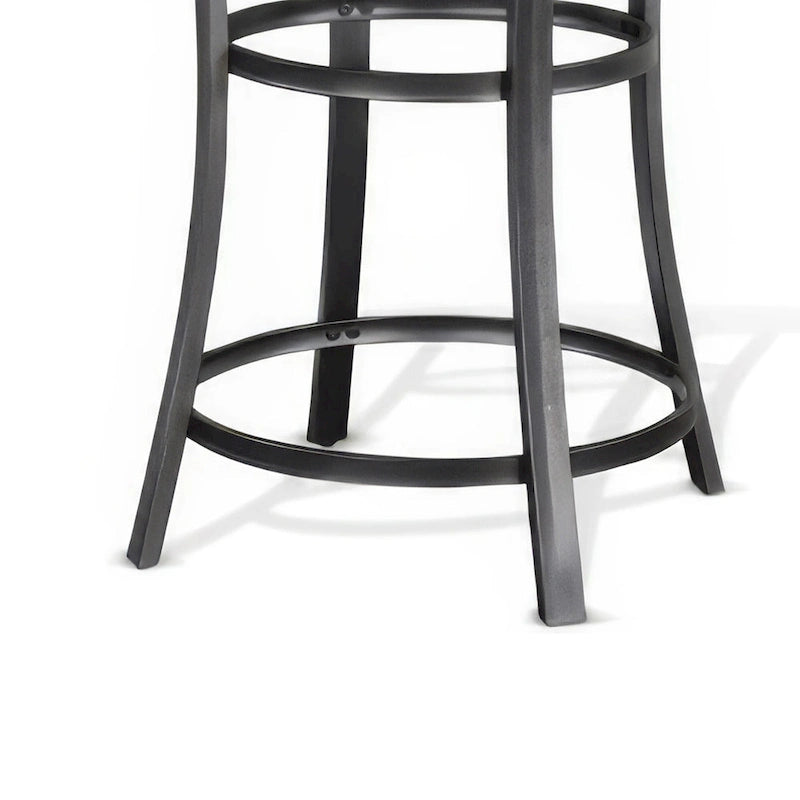 Table de comptoir ronde de 36 pouces – Acajou brun foncé avec accents métalliques