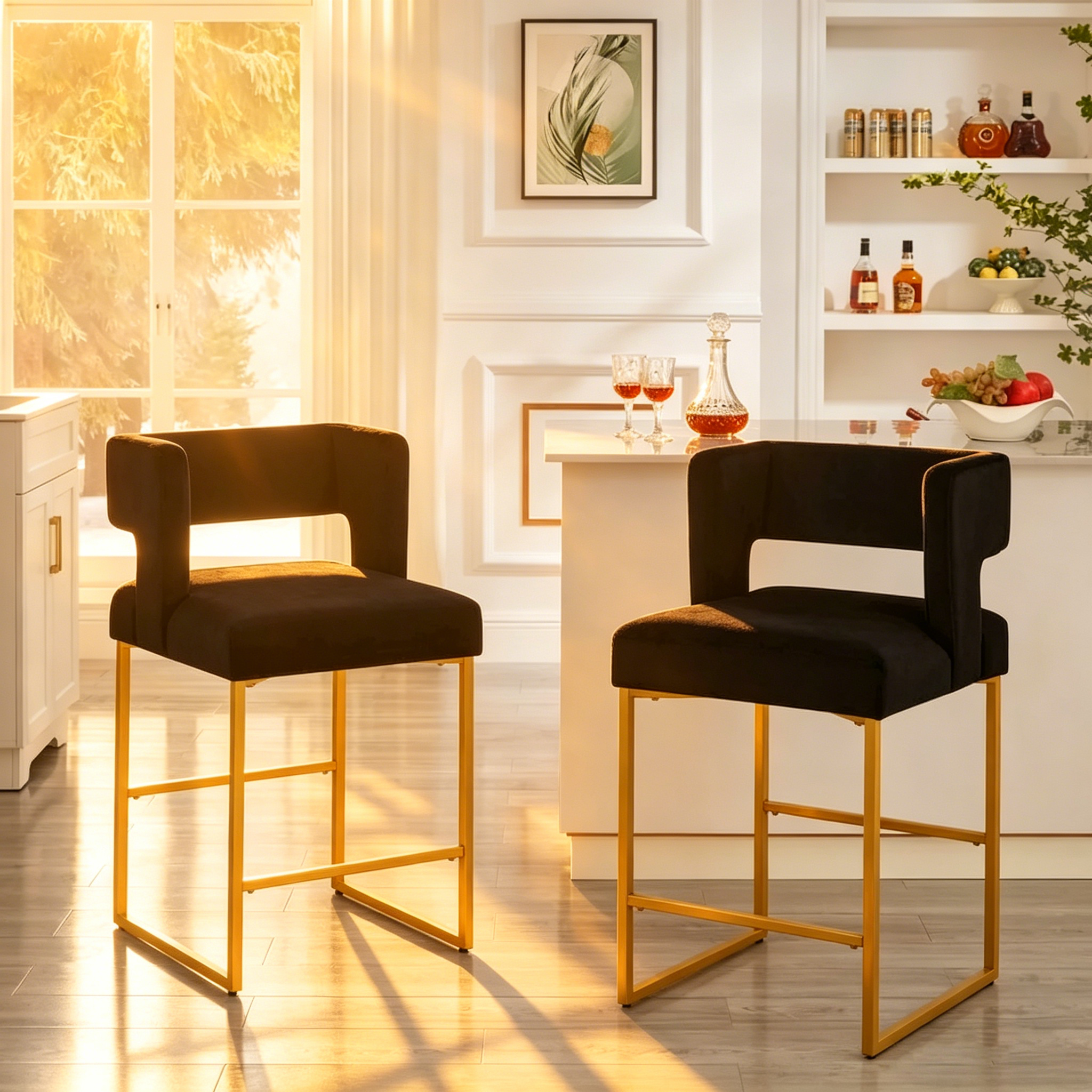 Tabourets de bar hauteur comptoir modernes - Lot de 2