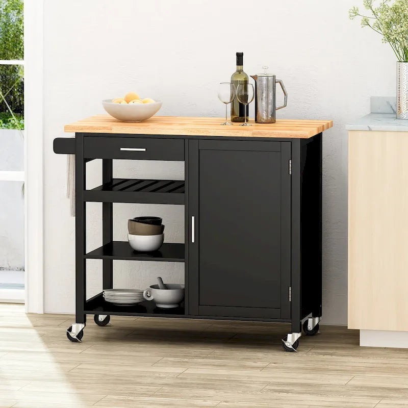 Chariot de cuisine moderne à roulettes — L 106,05 x P 48 x H 89,5 cm