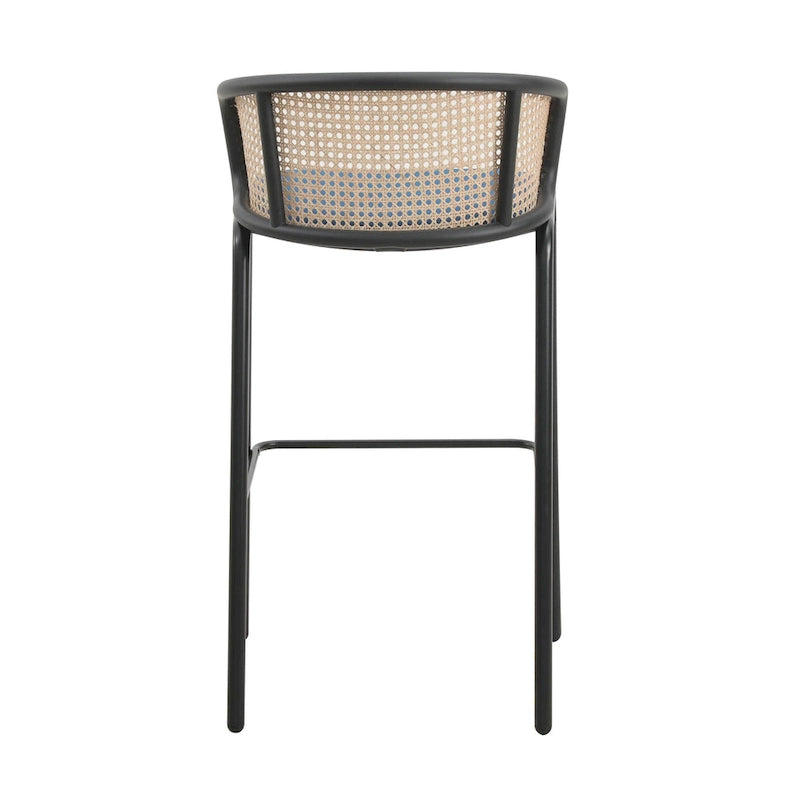 Tabourets de bar (cadre en acier thermolaqué noir) — Lot de 2 (Modèle : 37)