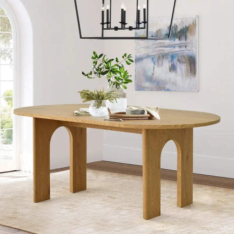 Table à manger 67 sur pied central - Chêne