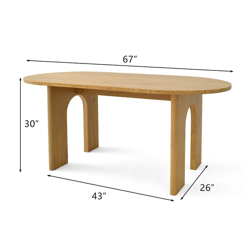Table à manger 67 sur pied central - Chêne