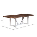 Table de salle à manger bicolore en bois — Marron et blanc