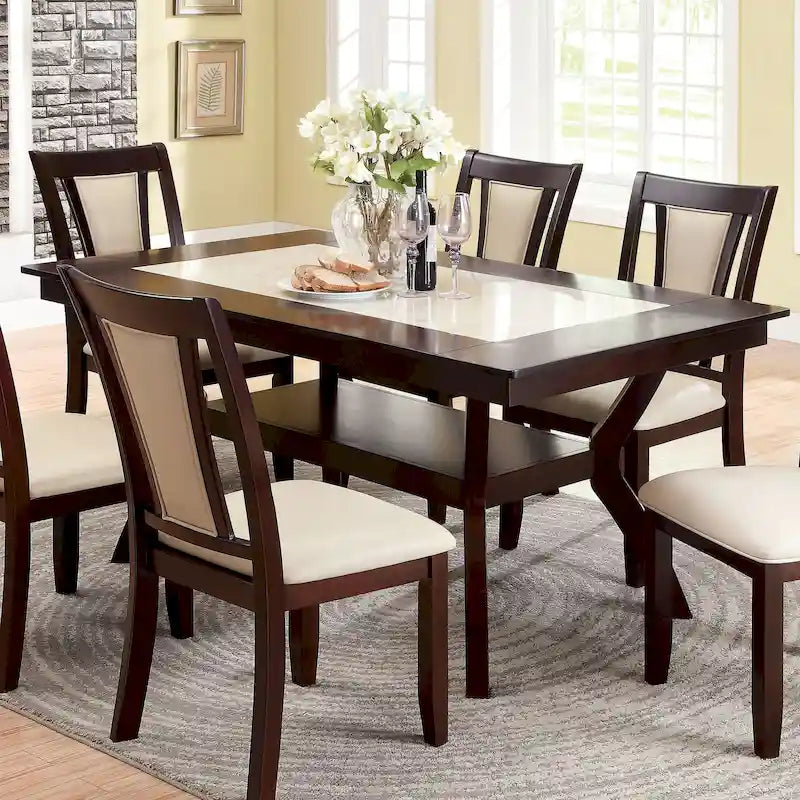 162 cm Wooden Dining Table with Shelves