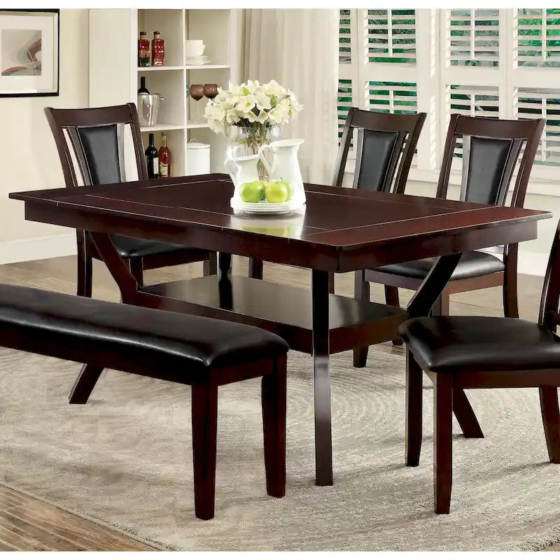 162 cm Wooden Dining Table with Shelves