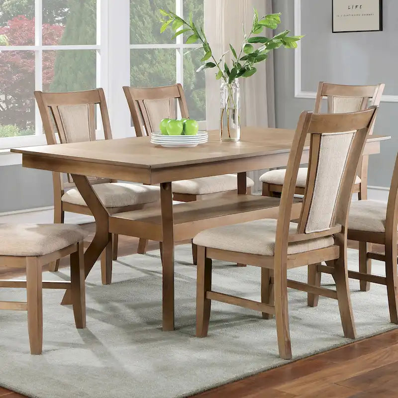 162 cm Wooden Dining Table with Shelves