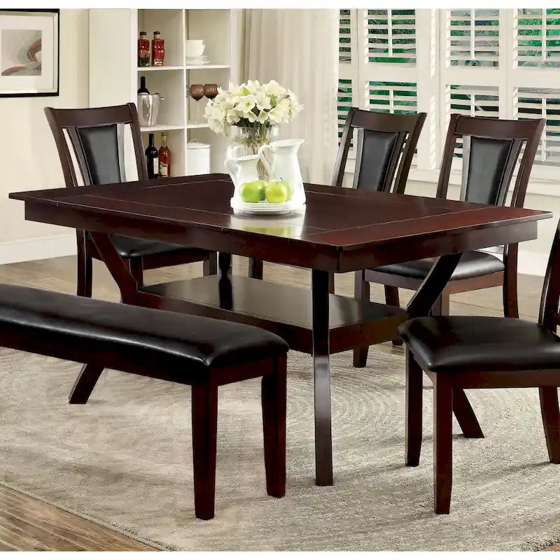 162 cm Wooden Dining Table with Shelves