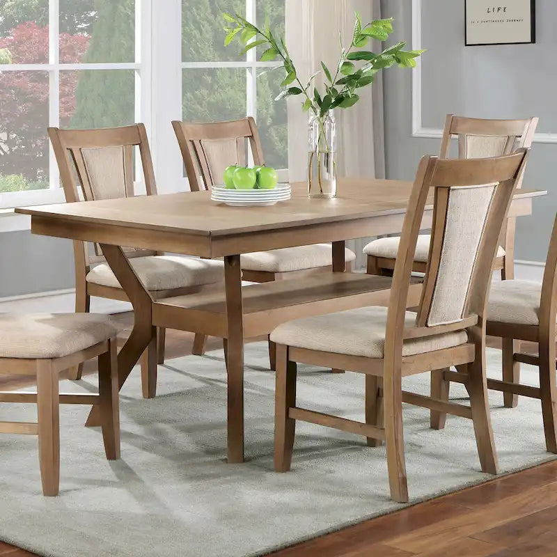 162 cm Wooden Dining Table with Shelves