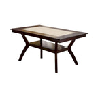 162 cm Wooden Dining Table with Shelves