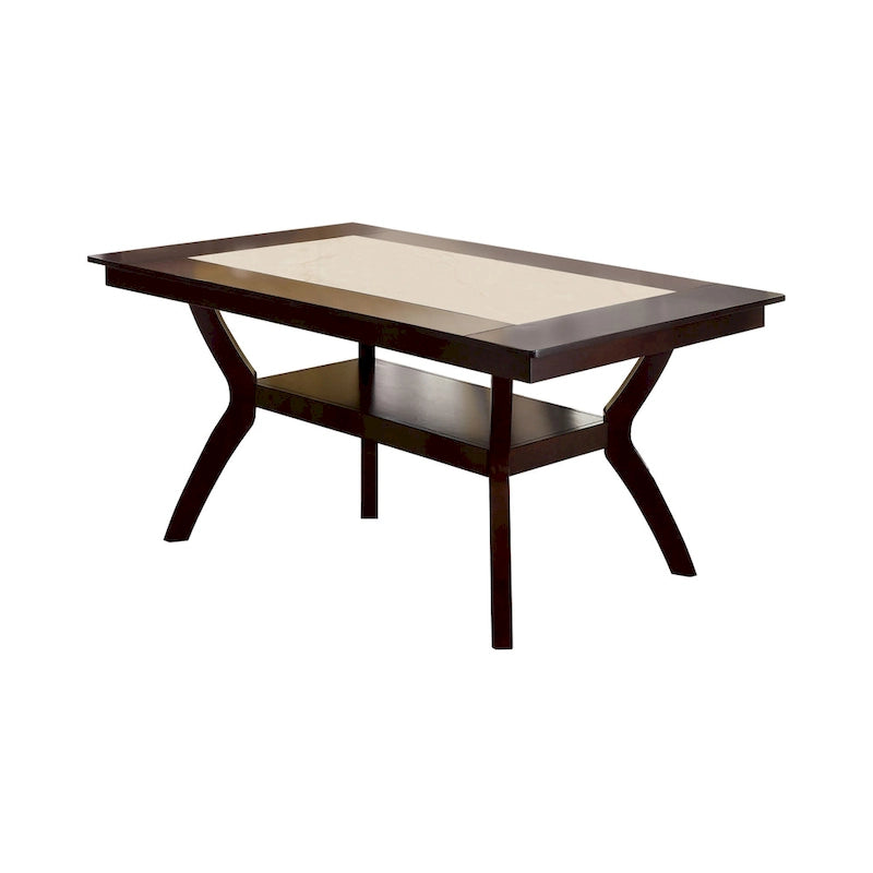 162 cm Wooden Dining Table with Shelves