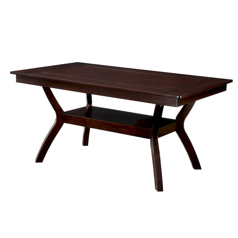 162 cm Wooden Dining Table with Shelves
