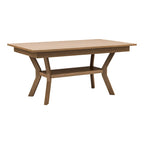 162 cm Wooden Dining Table with Shelves