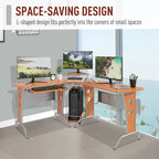 Bureau d'ordinateur d'angle en L