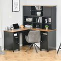 Bureau d'angle en L (avec étagères)