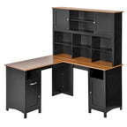 Bureau d'angle en L (avec étagères)