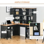 Bureau d'angle en L (avec étagères)
