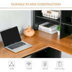 Bureau d'angle en L (avec étagères)