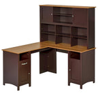 Bureau d'angle en L (avec étagères)