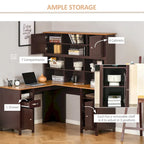 Bureau d'angle en L (avec étagères)