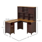 Bureau d'angle en L (avec étagères)