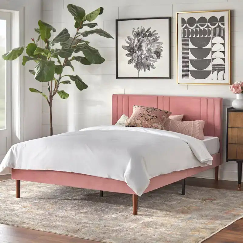 Queen-Size Upholstered Platform Bed
