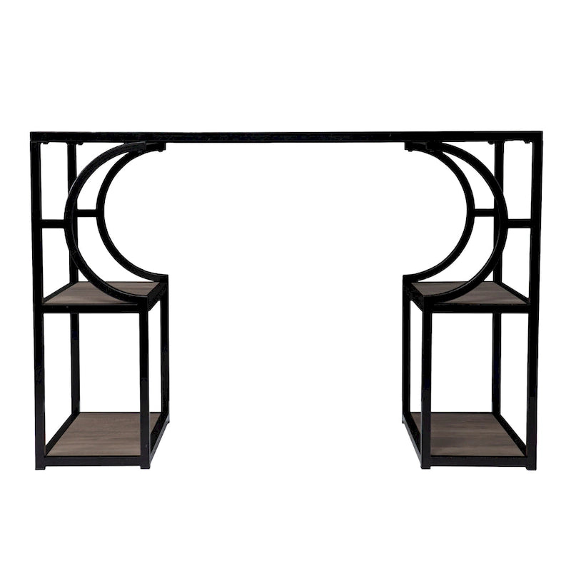 Bureau en bois marron de style transitoire