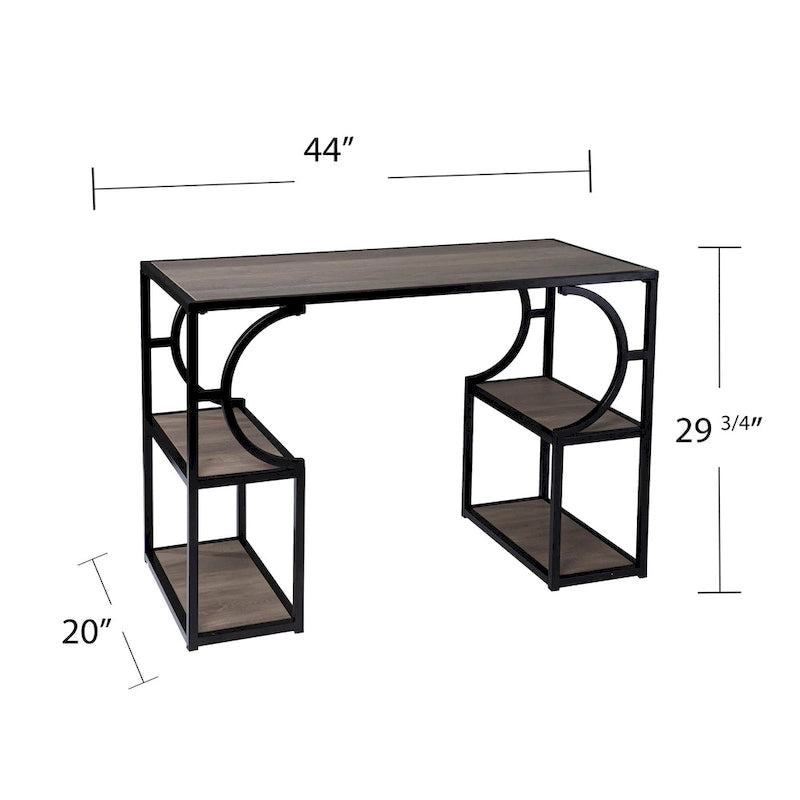 Bureau en bois marron de style transitoire