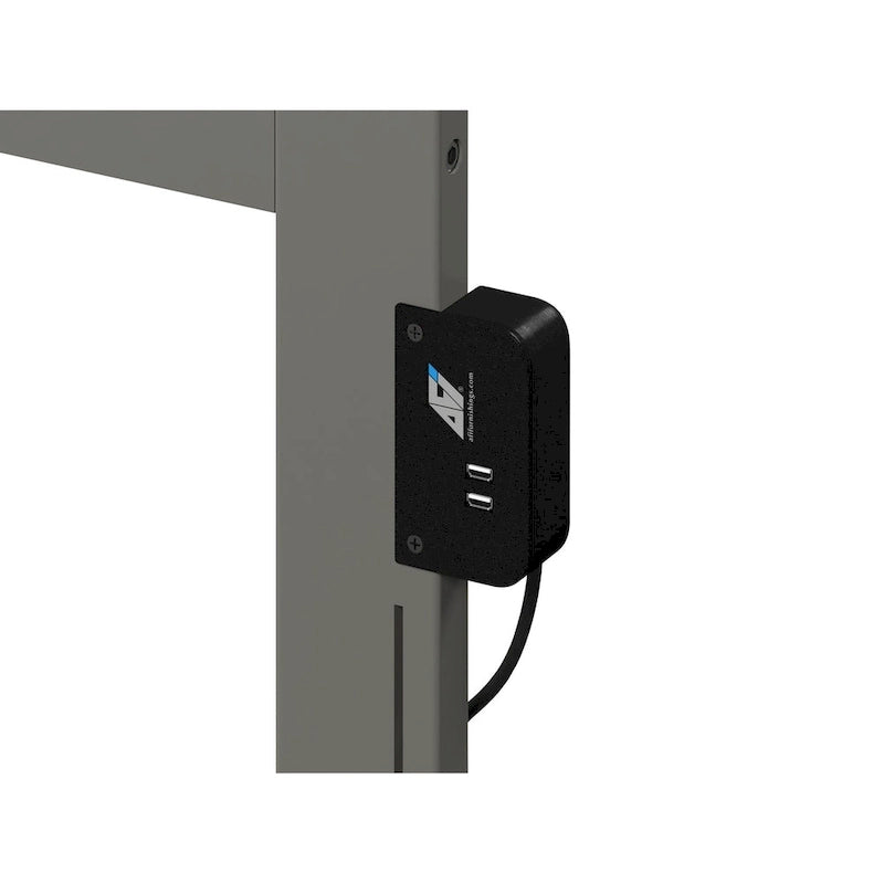 Lit plateforme king-size gris avec deux tiroirs