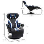 Fauteuil de jeu de course – Équipé d'un dossier réglable, d'un repose-pieds, d'un appui-tête et d'un porte-gobelet