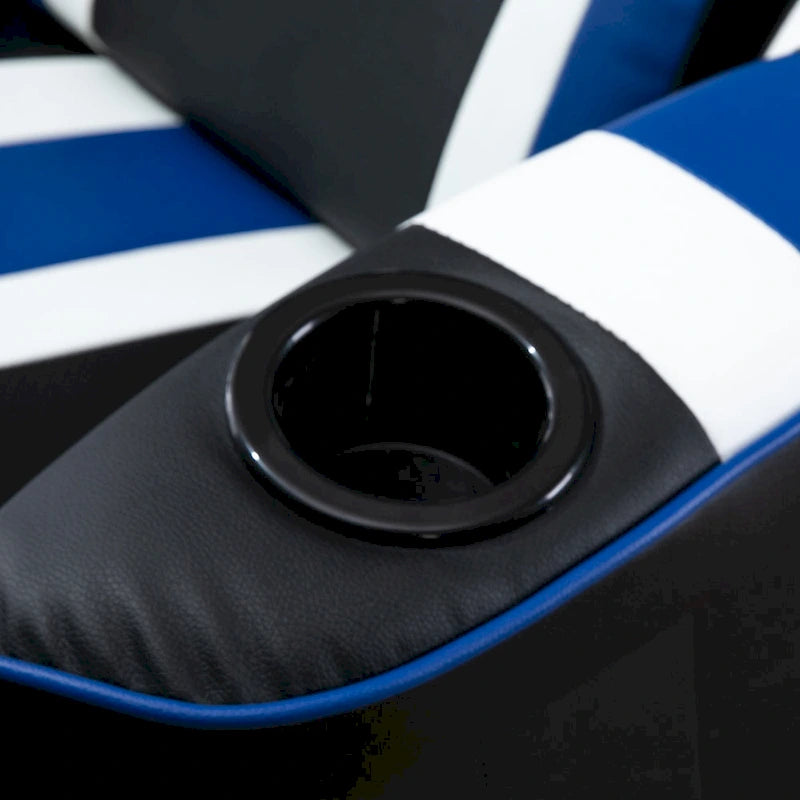 Fauteuil de jeu de course – Équipé d'un dossier réglable, d'un repose-pieds, d'un appui-tête et d'un porte-gobelet