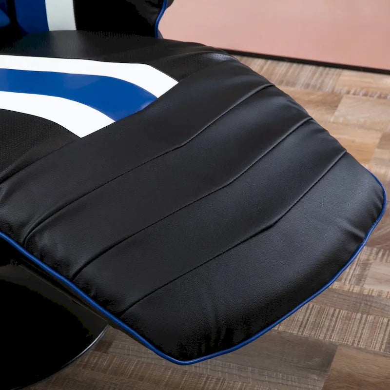 Fauteuil de jeu de course – Équipé d'un dossier réglable, d'un repose-pieds, d'un appui-tête et d'un porte-gobelet