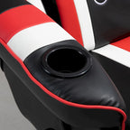 Fauteuil de jeu de course – Équipé d'un dossier réglable, d'un repose-pieds, d'un appui-tête et d'un porte-gobelet