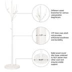 Porte-manteau sur pied en forme de branche d'arbre réglable, en bois d'hévéa – 42,0 cm (Dia.) x 182,0 cm (H)