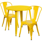 Ensemble table ronde en métal de 76 cm pour intérieur et extérieur