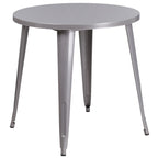 Ensemble table ronde en métal de 76 cm pour intérieur et extérieur