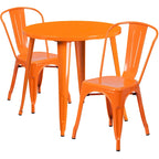 Ensemble table ronde en métal de 76 cm pour intérieur et extérieur