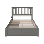 Lit plateforme Mission King avec 2 tiroirs en gris