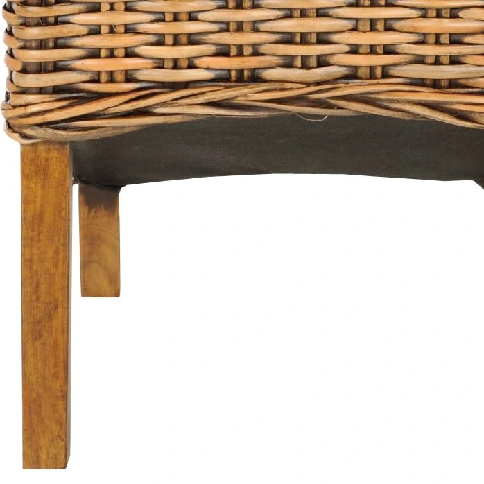 Chaise de salle à manger haute en rotin tressé marron
