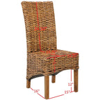 Chaise de salle à manger haute en rotin tressé marron