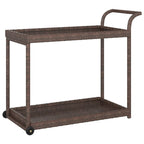 Chariot de bar extérieur Vidaxl 2 niveaux, chariot de service roulant en rotin PE - 100 x 45 x 83 cm