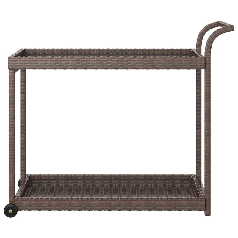 Chariot de bar extérieur Vidaxl 2 niveaux, chariot de service roulant en rotin PE - 100 x 45 x 83 cm