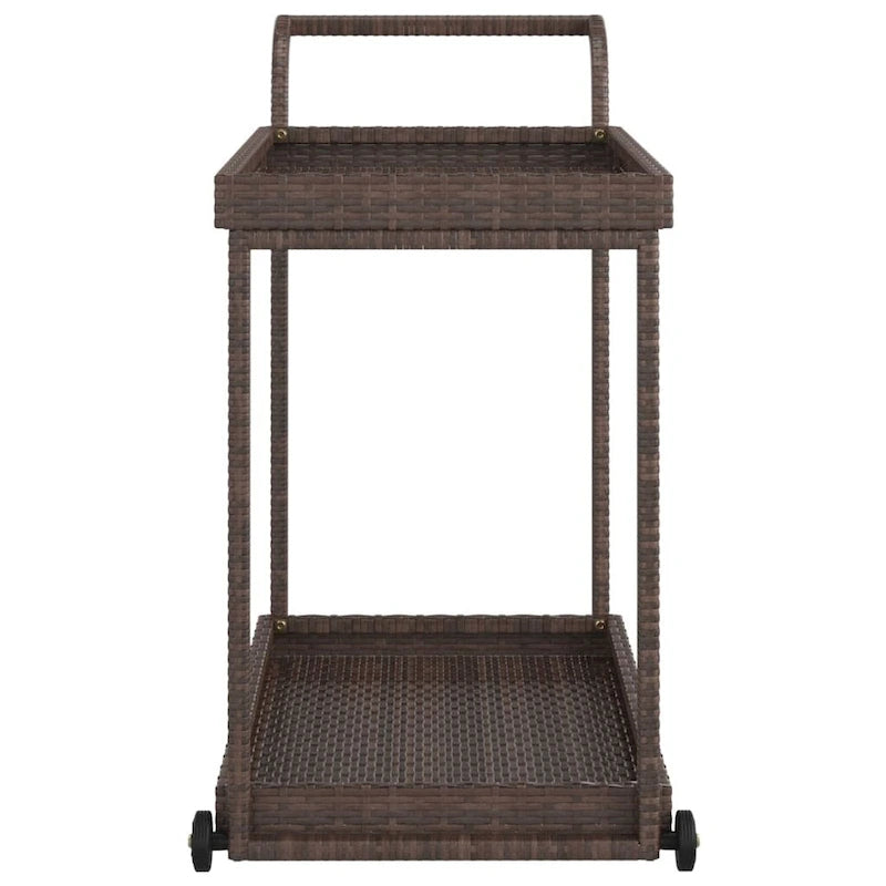 Chariot de bar extérieur Vidaxl 2 niveaux, chariot de service roulant en rotin PE - 100 x 45 x 83 cm