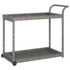 Chariot de bar extérieur Vidaxl 2 niveaux, chariot de service roulant en rotin PE - 100 x 45 x 83 cm