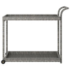 Chariot de bar extérieur Vidaxl 2 niveaux, chariot de service roulant en rotin PE - 100 x 45 x 83 cm