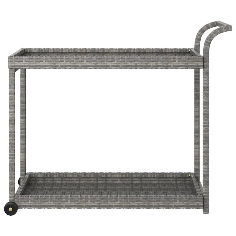 Chariot de bar extérieur Vidaxl 2 niveaux, chariot de service roulant en rotin PE - 100 x 45 x 83 cm