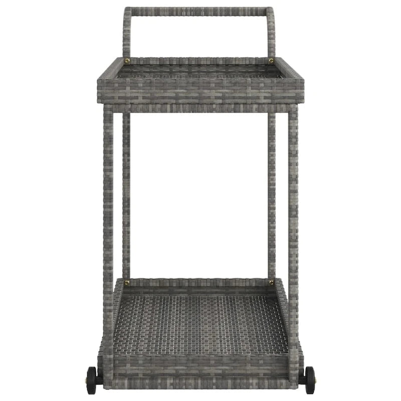 Chariot de bar extérieur Vidaxl 2 niveaux, chariot de service roulant en rotin PE - 100 x 45 x 83 cm