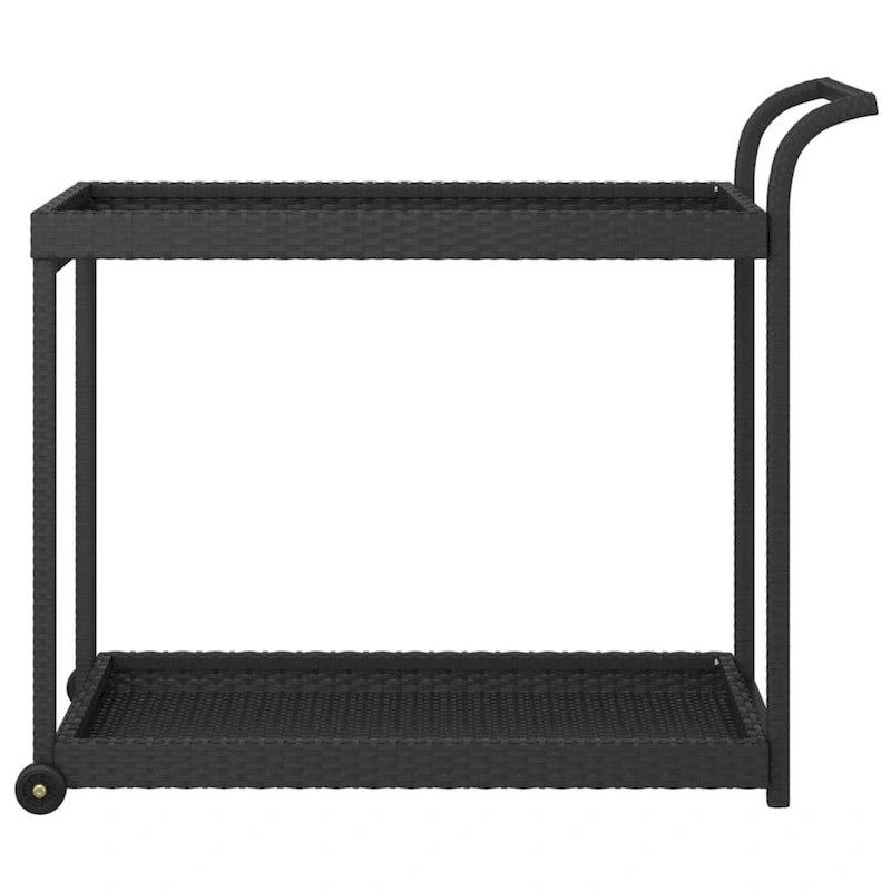 Chariot de bar extérieur Vidaxl 2 niveaux, chariot de service roulant en rotin PE - 100 x 45 x 83 cm