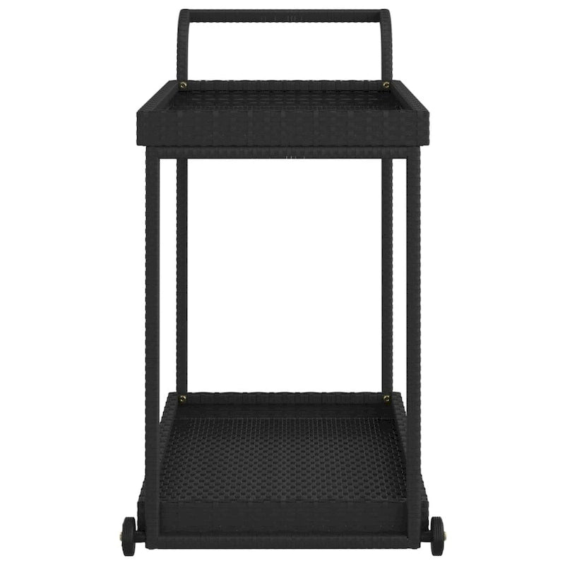 Chariot de bar extérieur Vidaxl 2 niveaux, chariot de service roulant en rotin PE - 100 x 45 x 83 cm